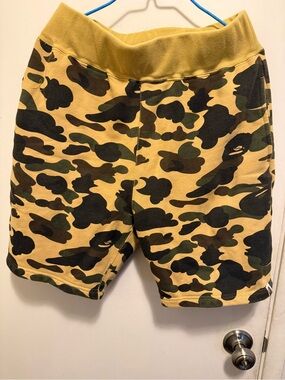 Bape Yellow & Green Camo Shorts
